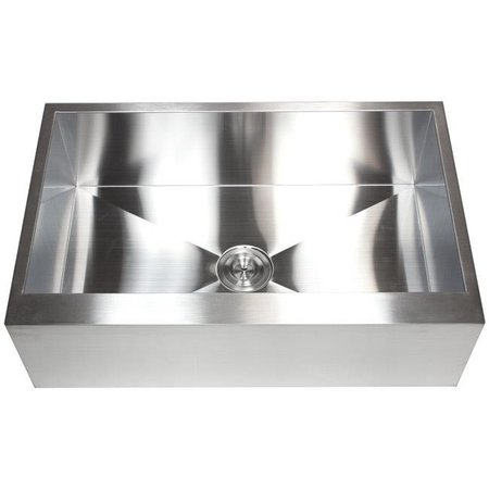 CONTEMPO LIVING Contempo Living HFS3021 30 in. Flat Front Stainless Steel Farmhouse Kitchen Sink HFS3021
